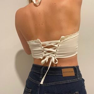 White halter top